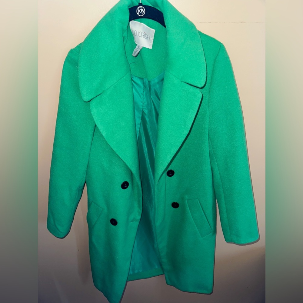 Kelly Green Trench Coat, US Size 4